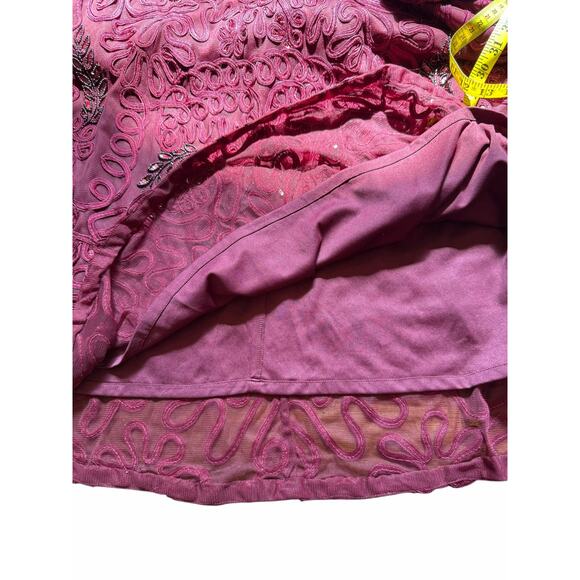 JS Collections Burgundy Sequin Embroidered Gown - Size 22W - Picture 14 of 15